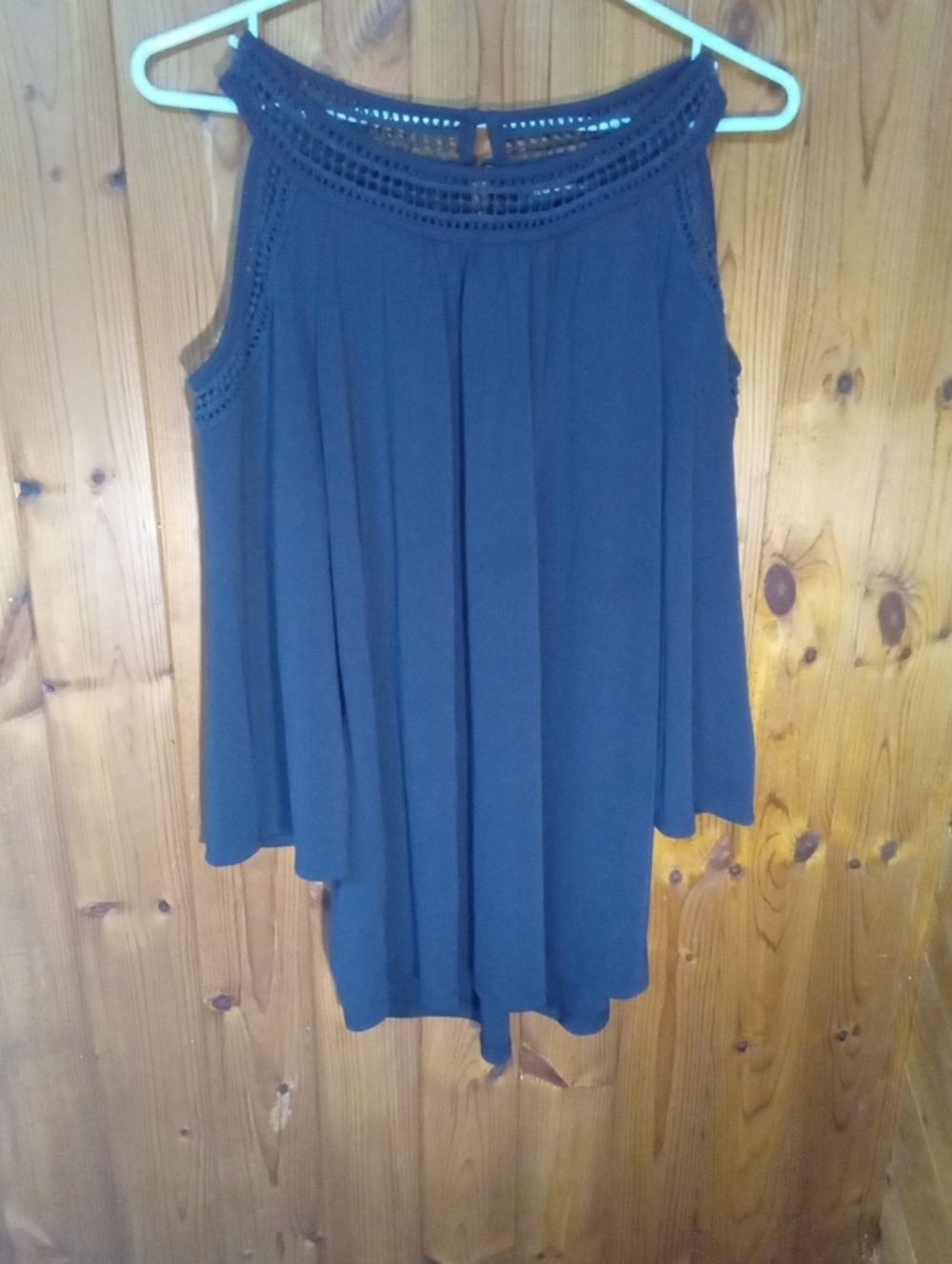 Tommy Hilfiger Black Crochet Yoke Circle Skirt